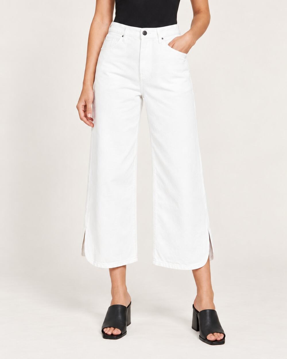 FRAME Le Vintage Crop High Rise Wide Leg Jeans White Size 25
